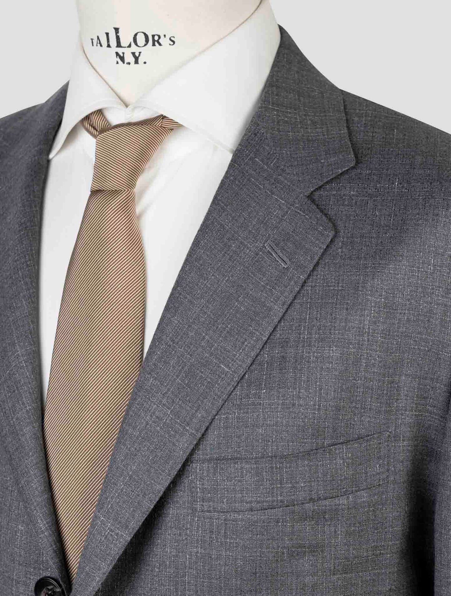 Kiton Gray Cashmere Silk Linen Suit
