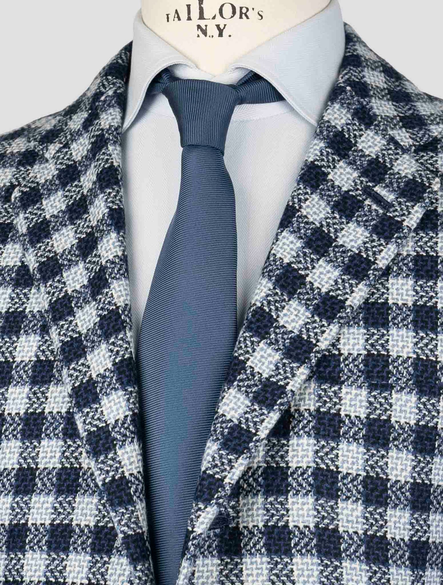Kiton Blue White Cashmere Blazer