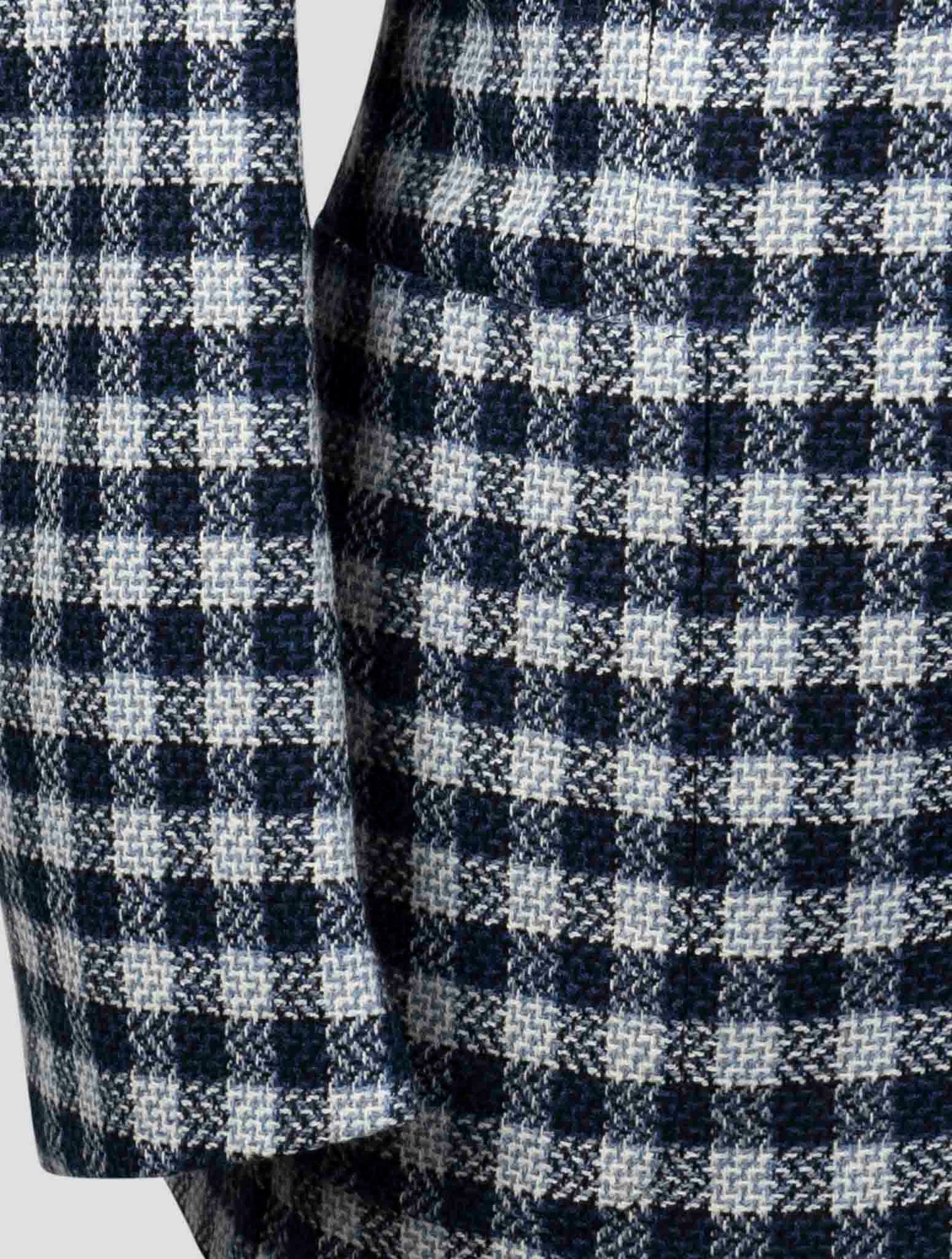 Kiton Blue White Cashmere Blazer
