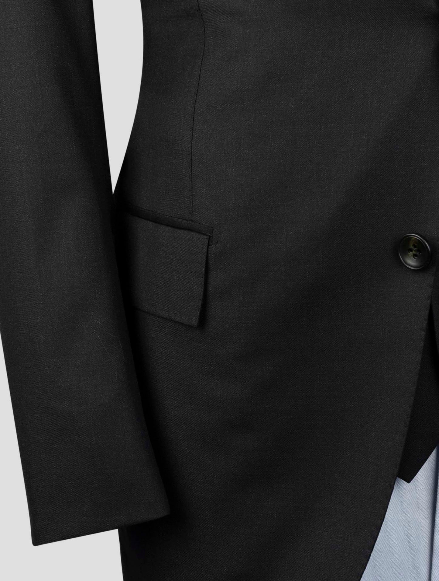 Kiton Black Wool 150's Diamante Blue Blazer 2 Pieces