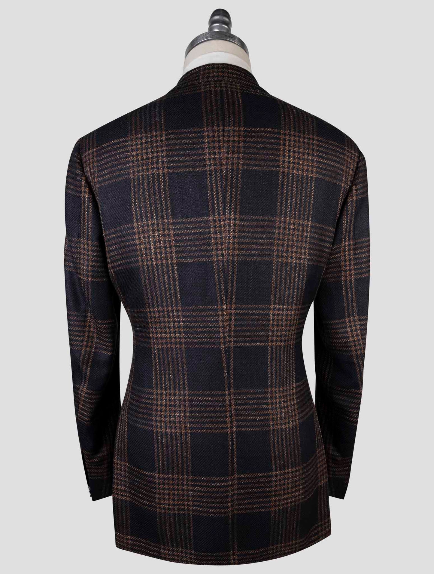 Kiton Blue Brown Cashmere Virgin Wool Silk Linen Blazer