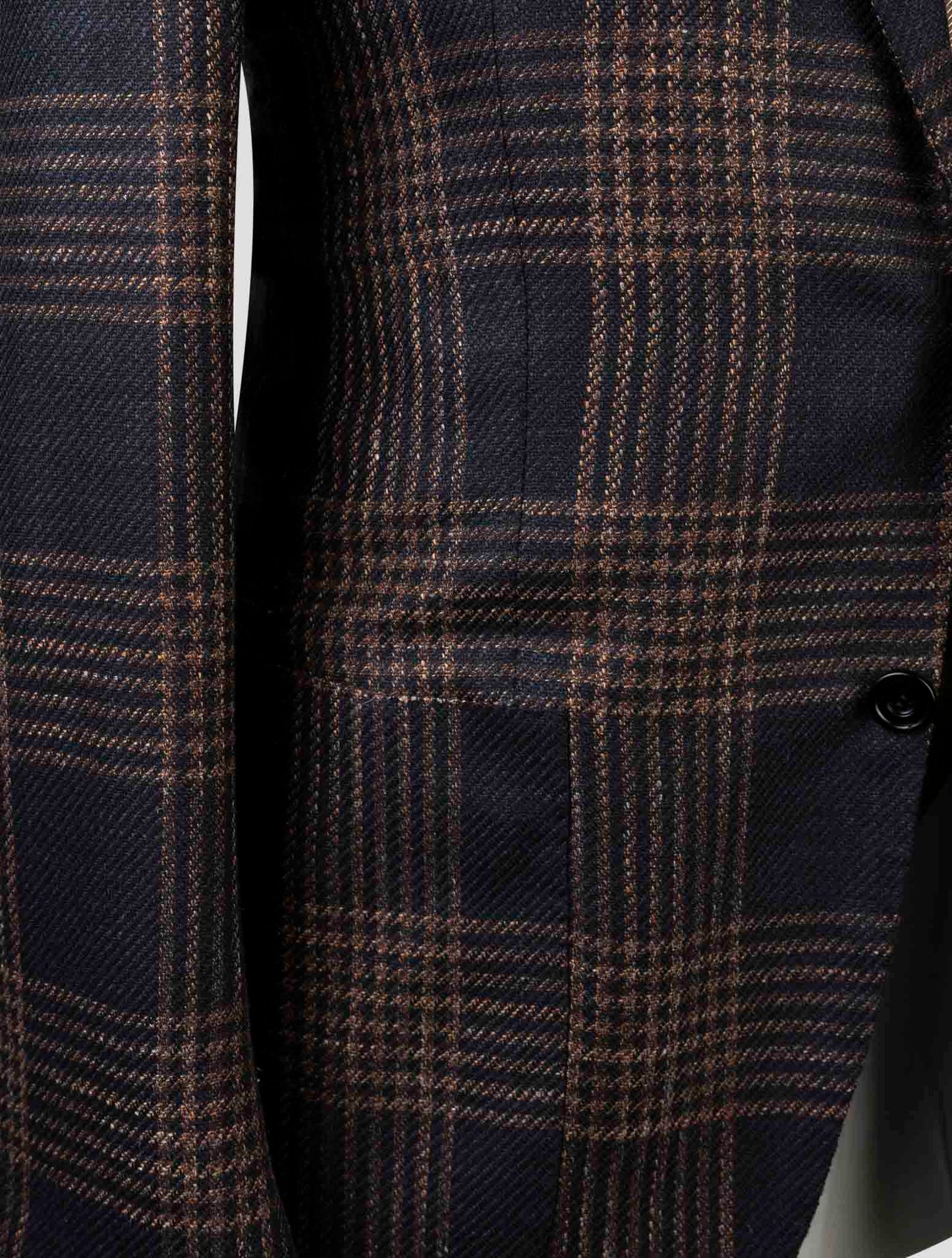 Kiton Blue Brown Cashmere Virgin Wool Silk Linen Blazer