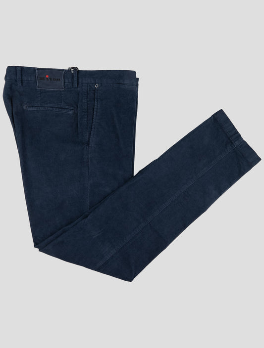 Kiton Blue Cotton Ea Velvet Pants