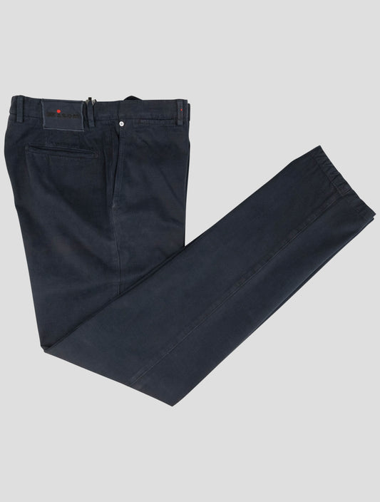 Kiton Blue Cotton Ea Pants