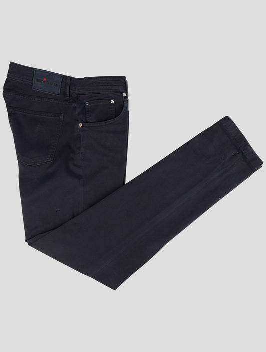 Kiton Blue Cotton Ea Pants