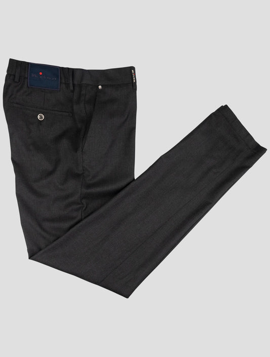 Kiton Dark Gray Wool Dress Pants