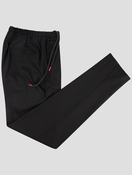 Kiton Black Virgin Wool Ea Pants