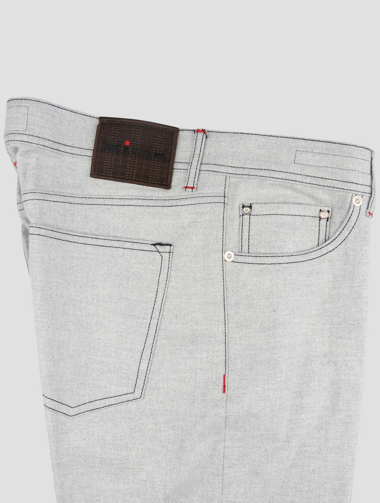 Kiton Gray Cotton Jeans