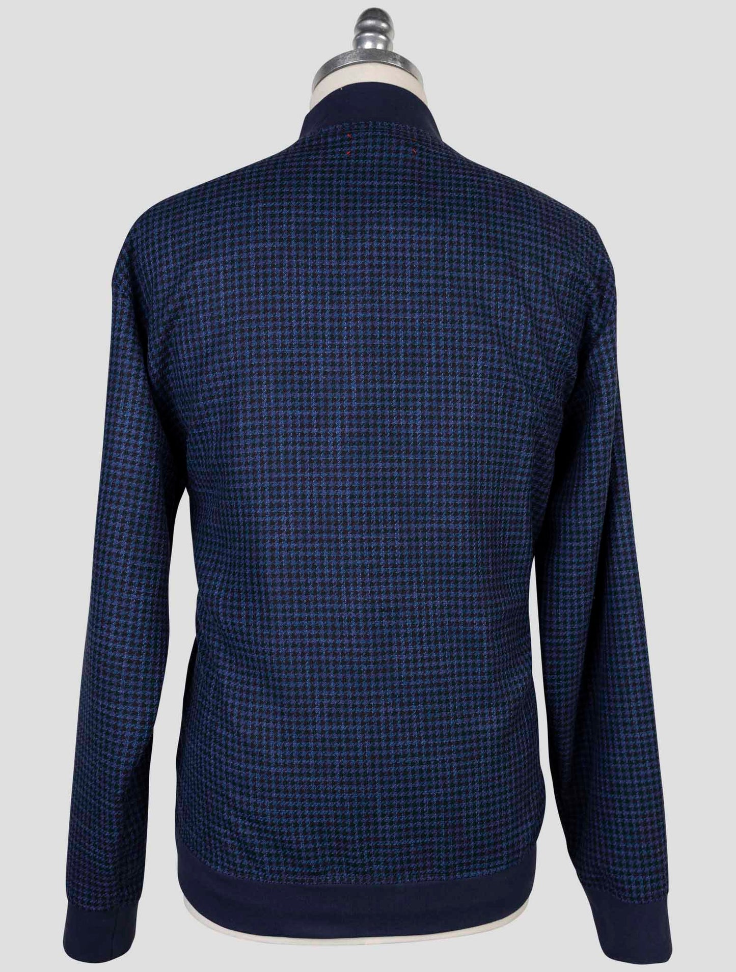 Kiton Blue Virgin Wool Silk Cotton Pa Sweater Full Zip