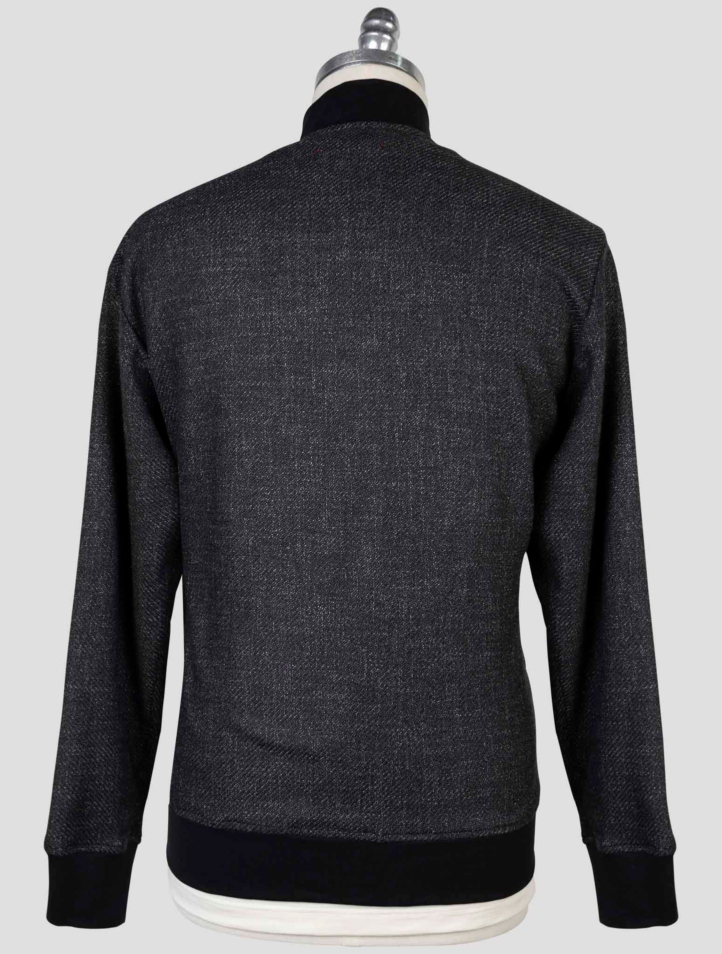 Kiton Dark Gray Virgin Wool Silk Pa Cotton Cashmere Ea Sweater Full Zip