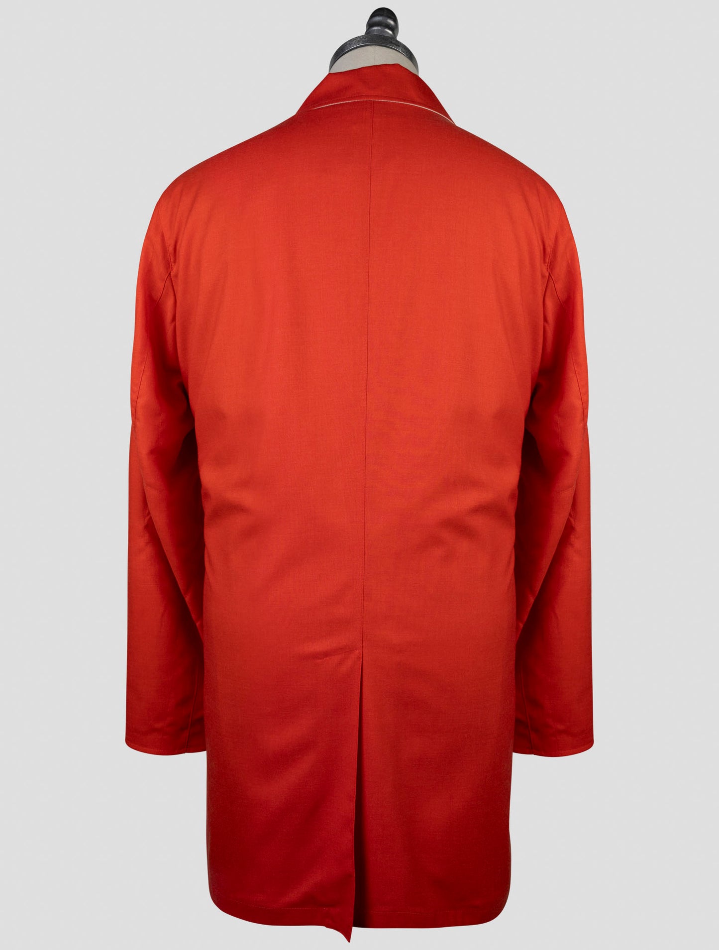 Kiton Red Beige Cashmere Silk Reverse Overcoat