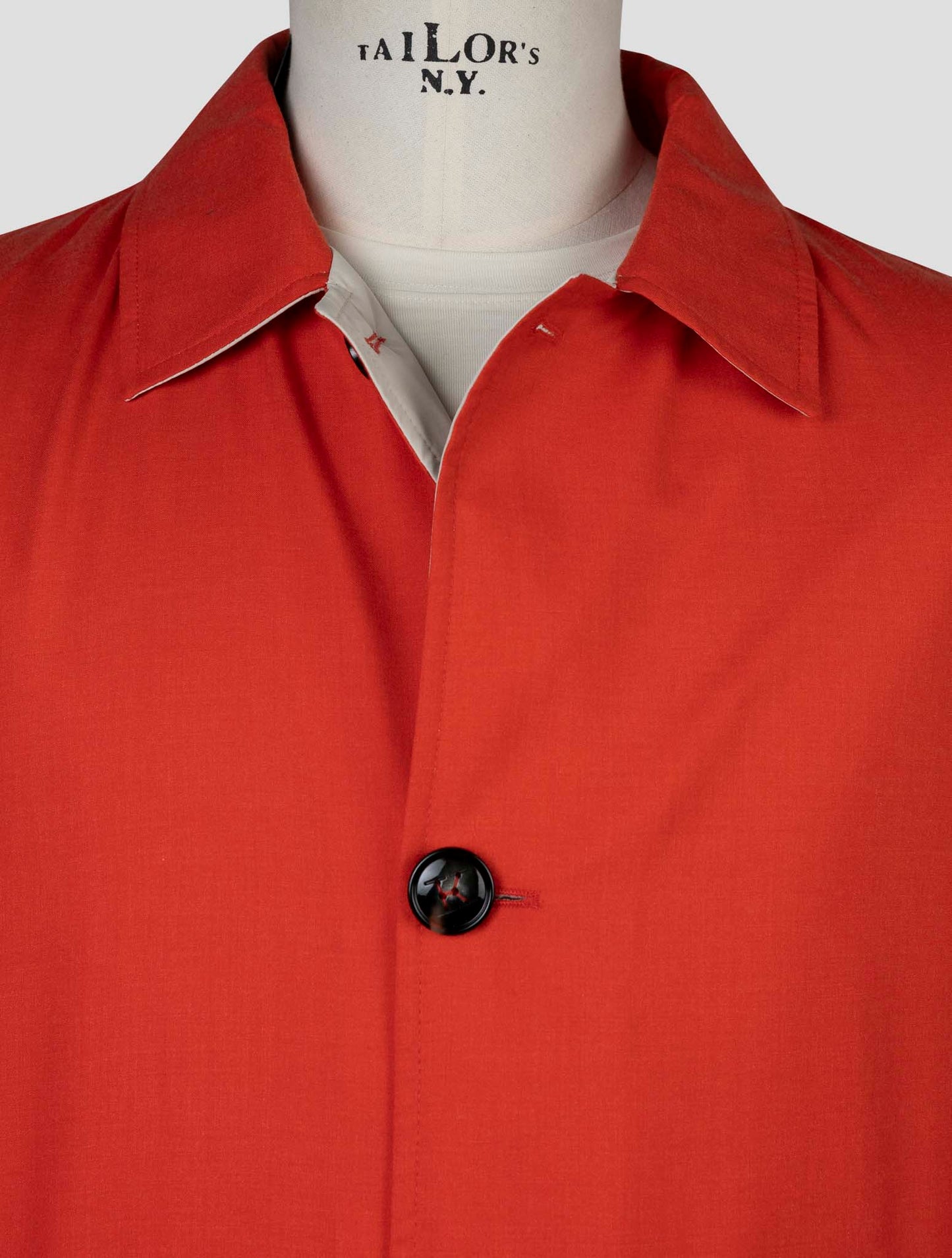 Kiton Red Beige Cashmere Silk Reverse Overcoat