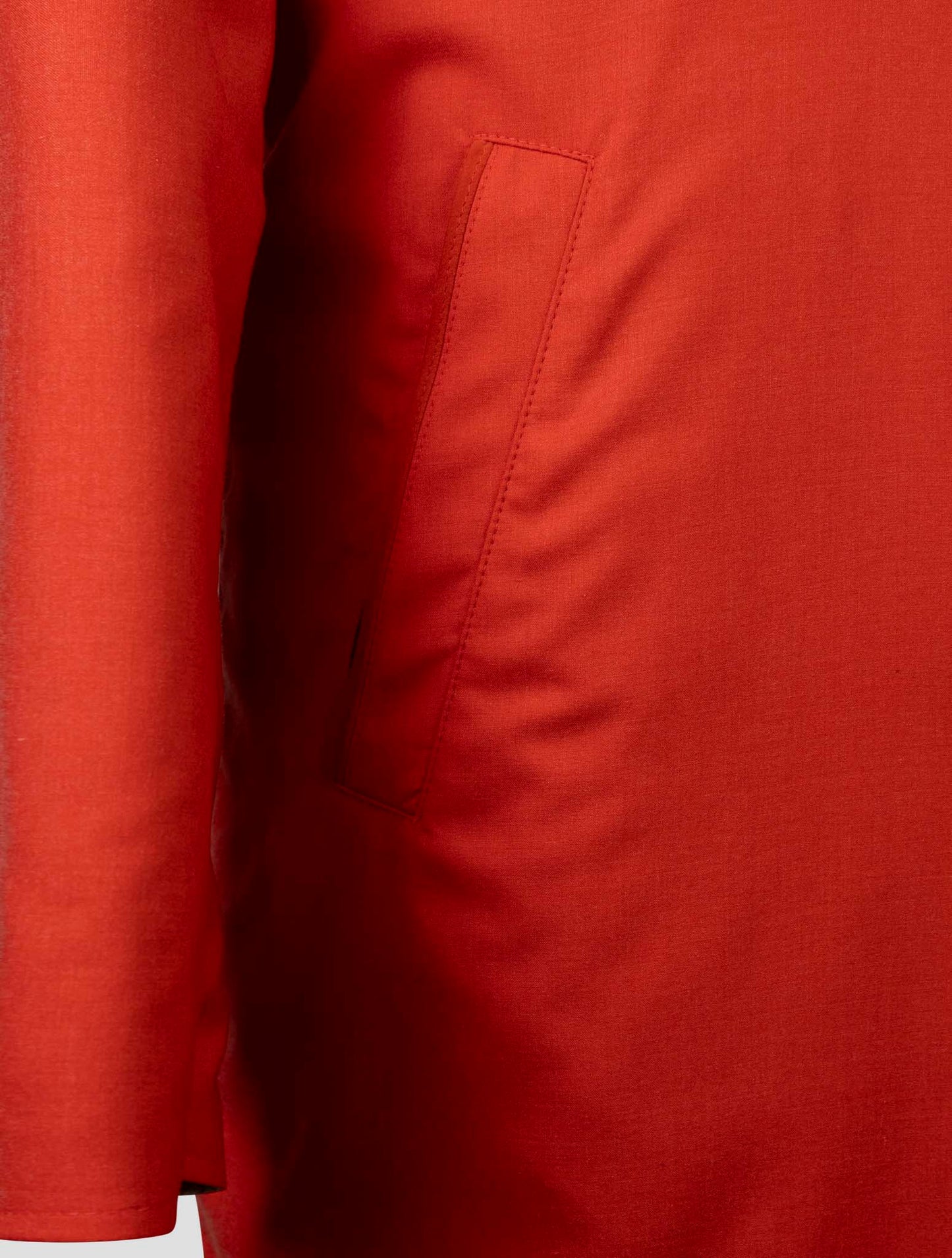 Kiton Red Beige Cashmere Silk Reverse Overcoat