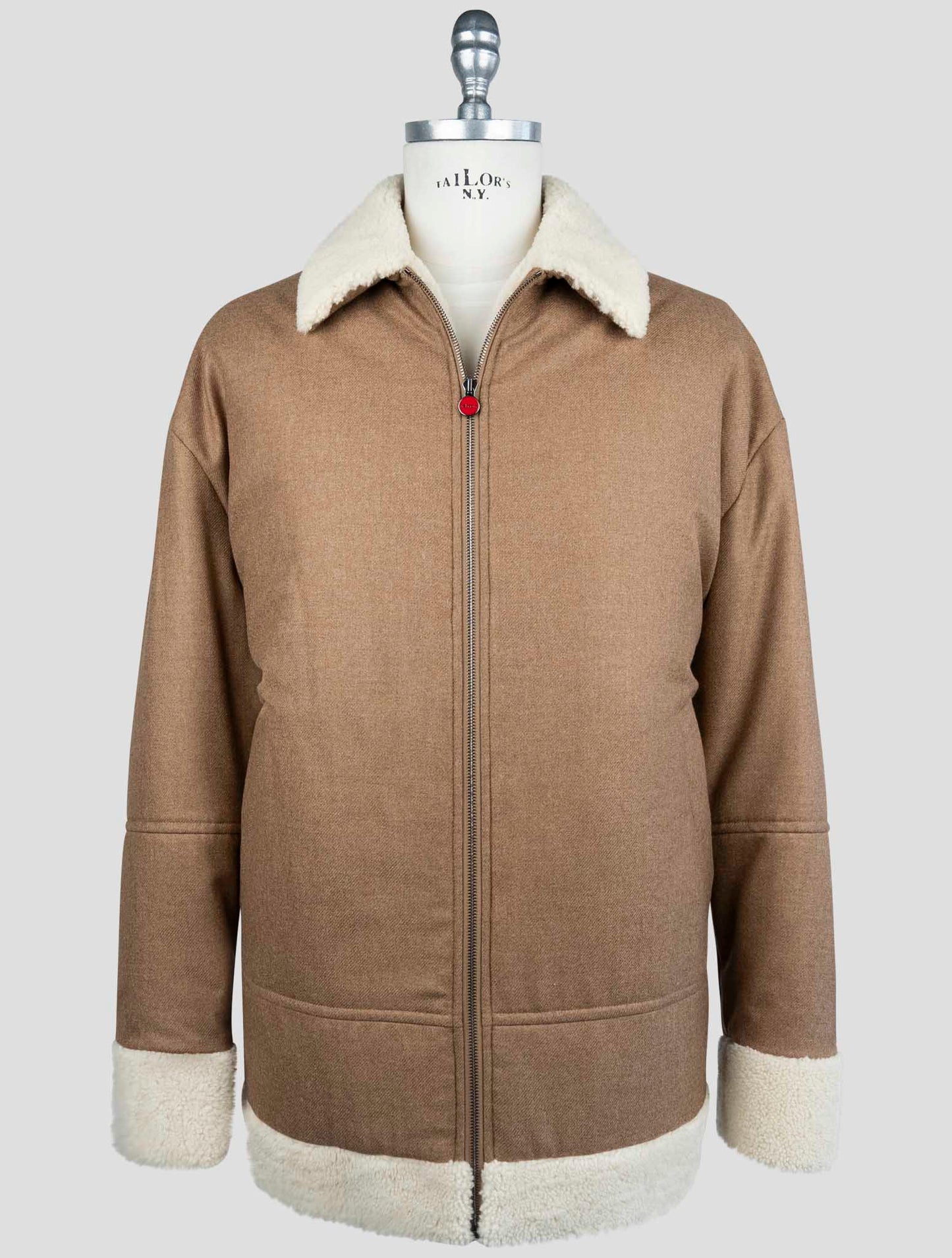 Kiton Brown Wool Cashmere Coat
