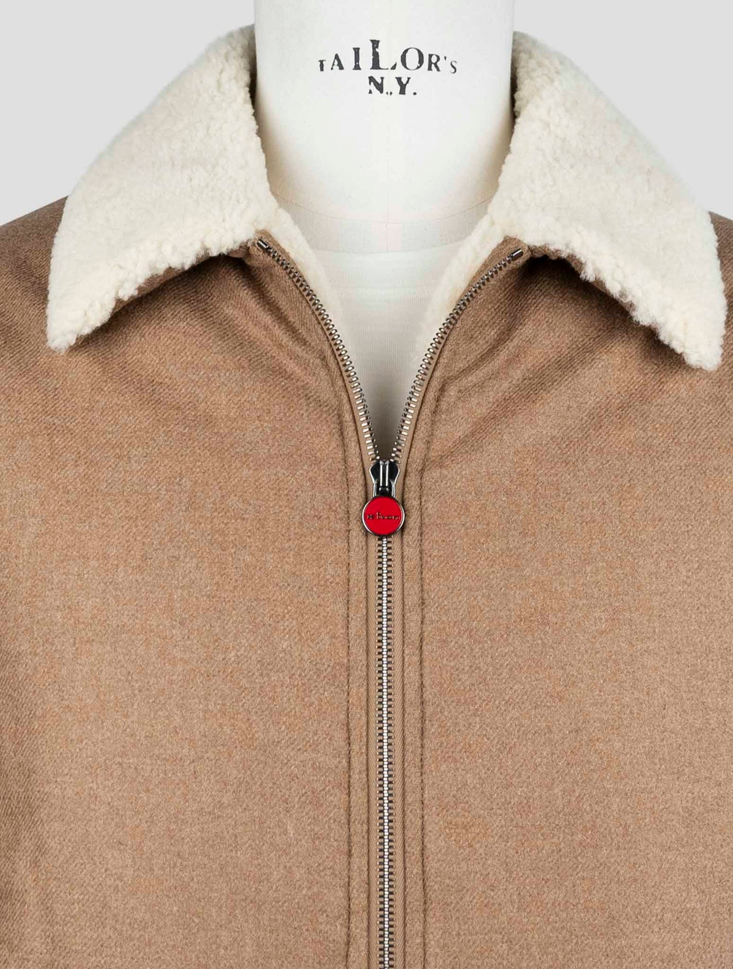 Kiton Brown Wool Cashmere Coat