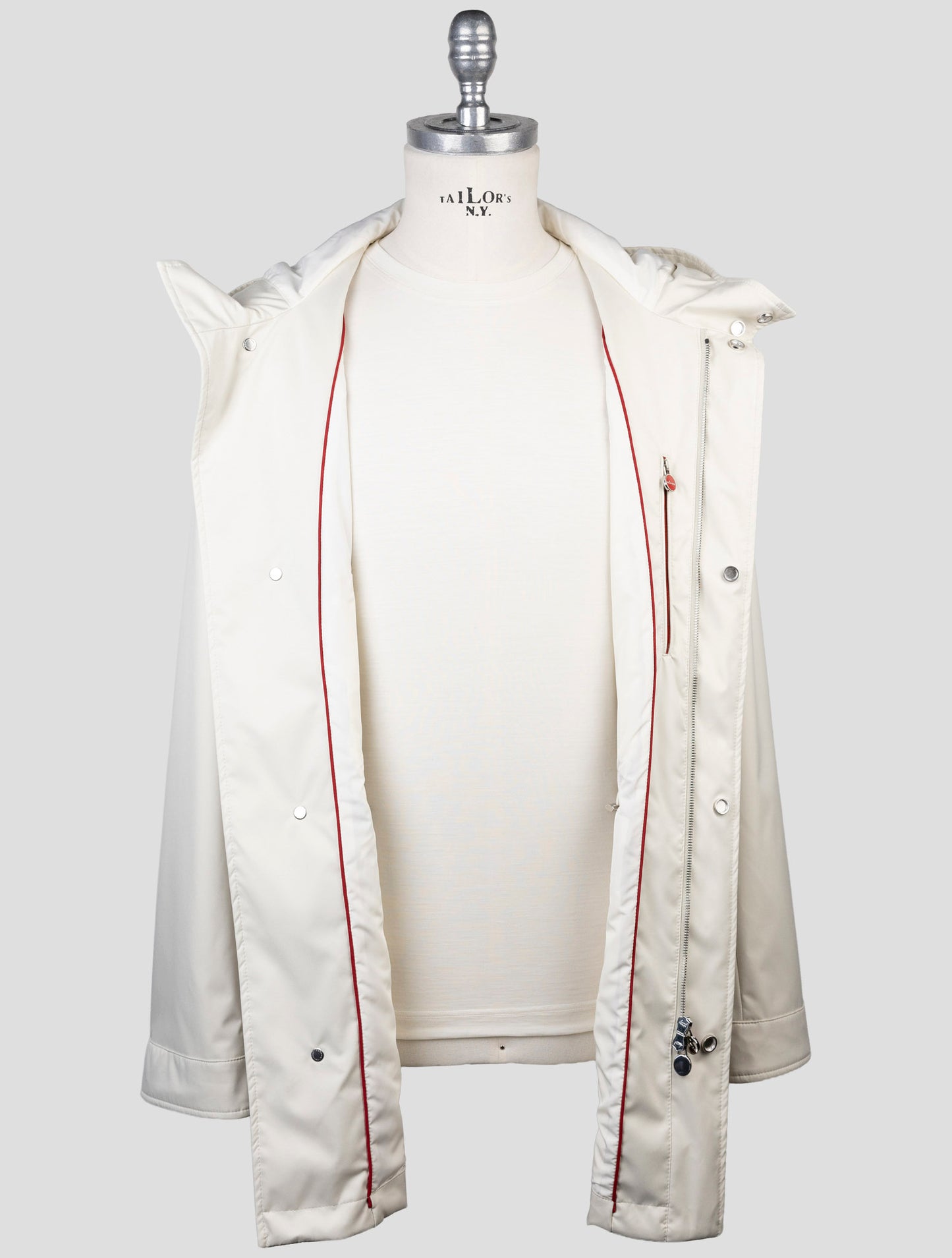 Kiton White Pl Coat