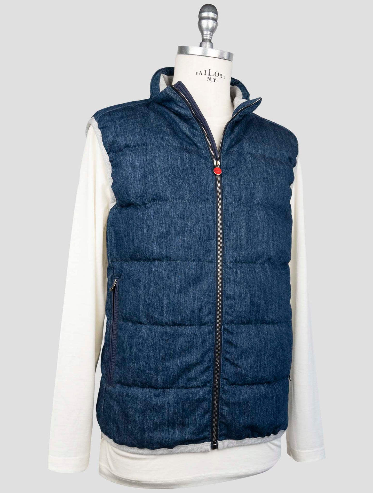 Kiton Blue Cotton Gilet
