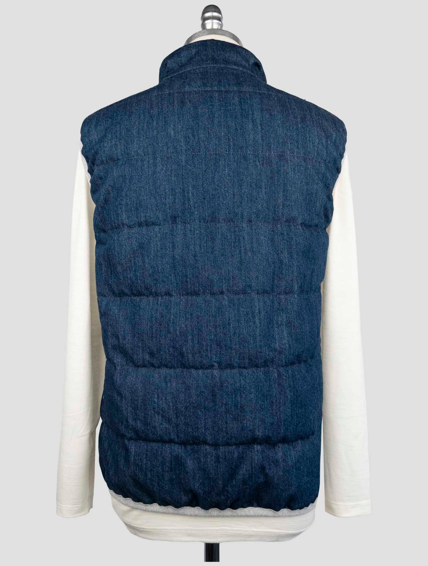 Kiton Blue Cotton Gilet
