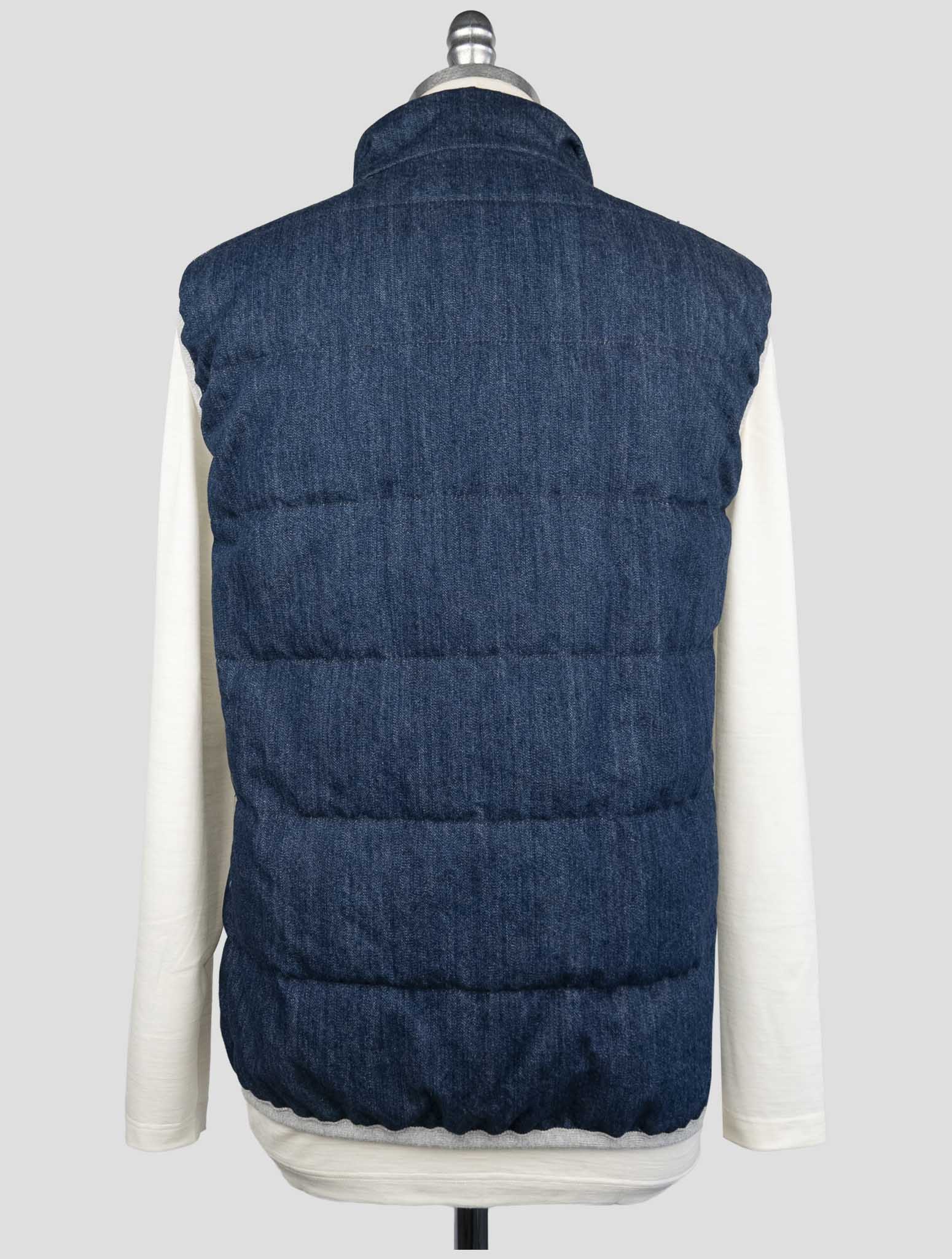 Kiton Blue Cotton Gilet