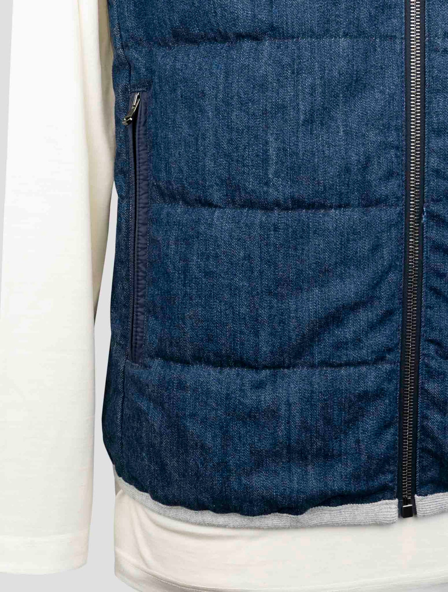 Kiton Blue Cotton Gilet