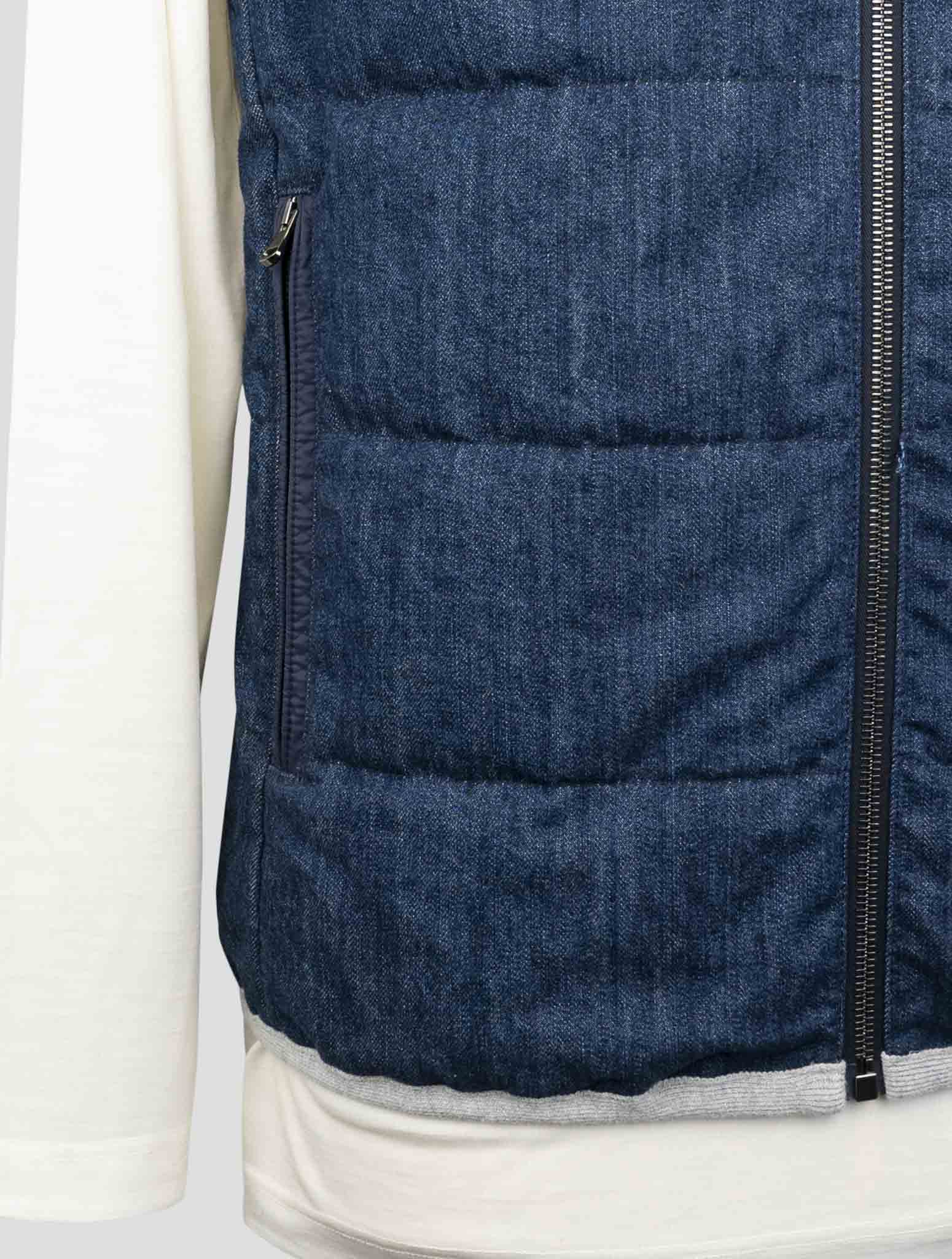 Kiton Blue Cotton Gilet