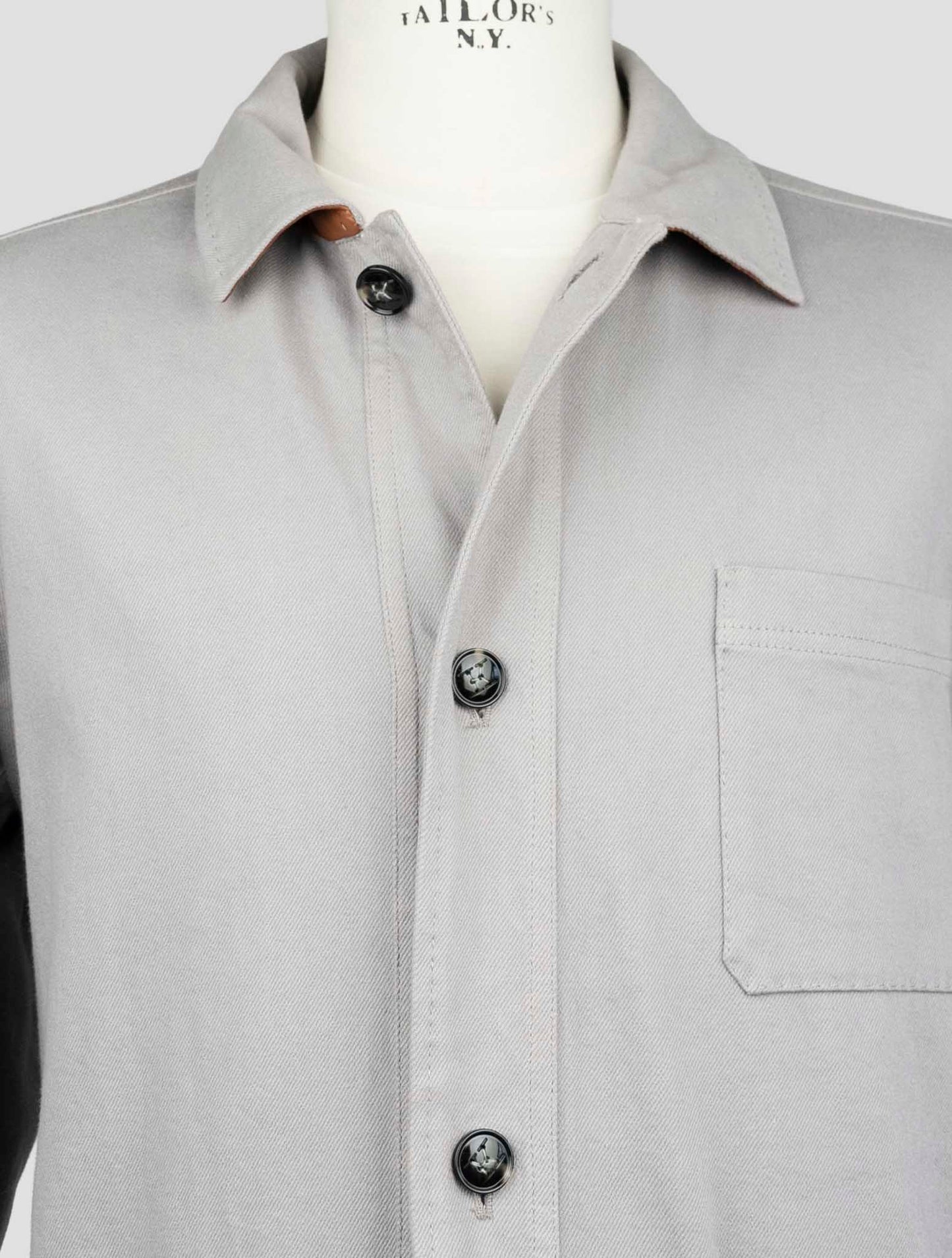 Kiton Gray Cotton Ea Coat