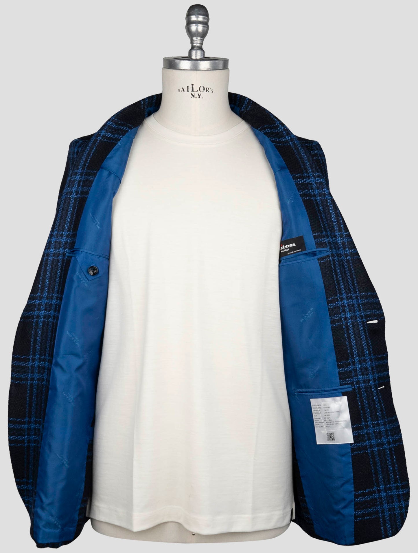Kiton Blue Cashmere Silk Blazer