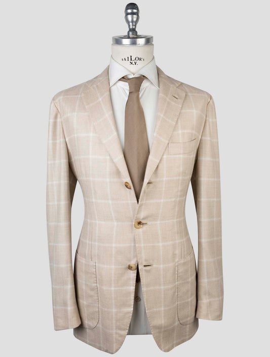 Kiton Beige Cashmere Silk Blazer