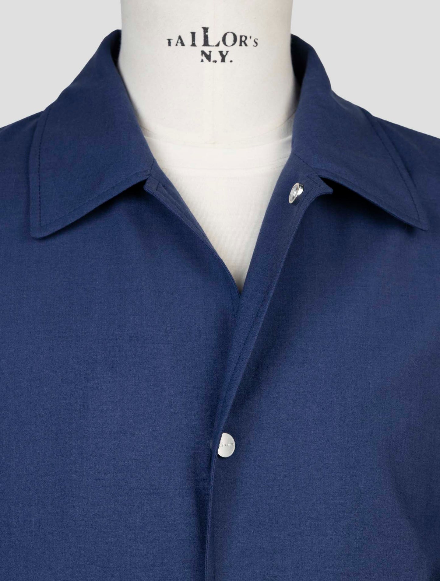Kiton Blue Cashmere Silk Coat