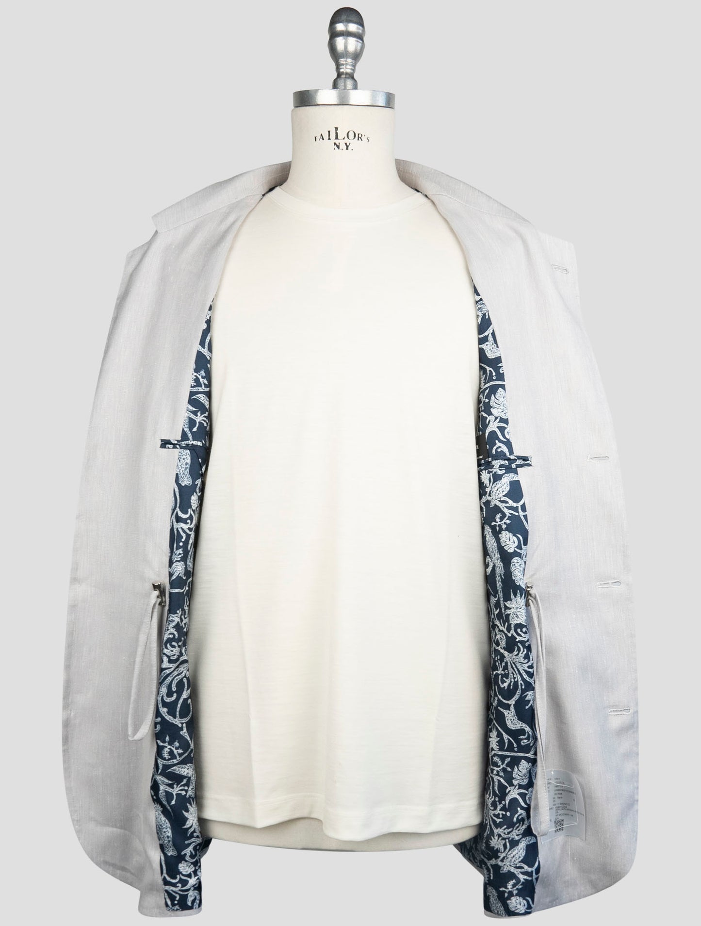 Kiton Gray Linen Cashere Silk Pa Ea Blazer