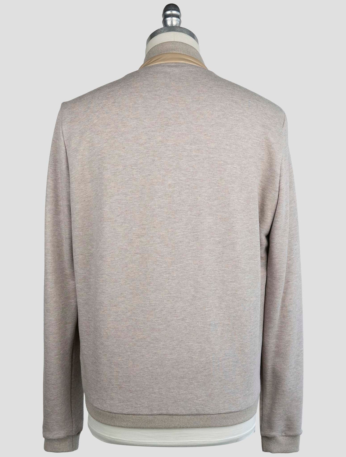 Kiton Gray Beige Cotton Cashmere Pl Coat