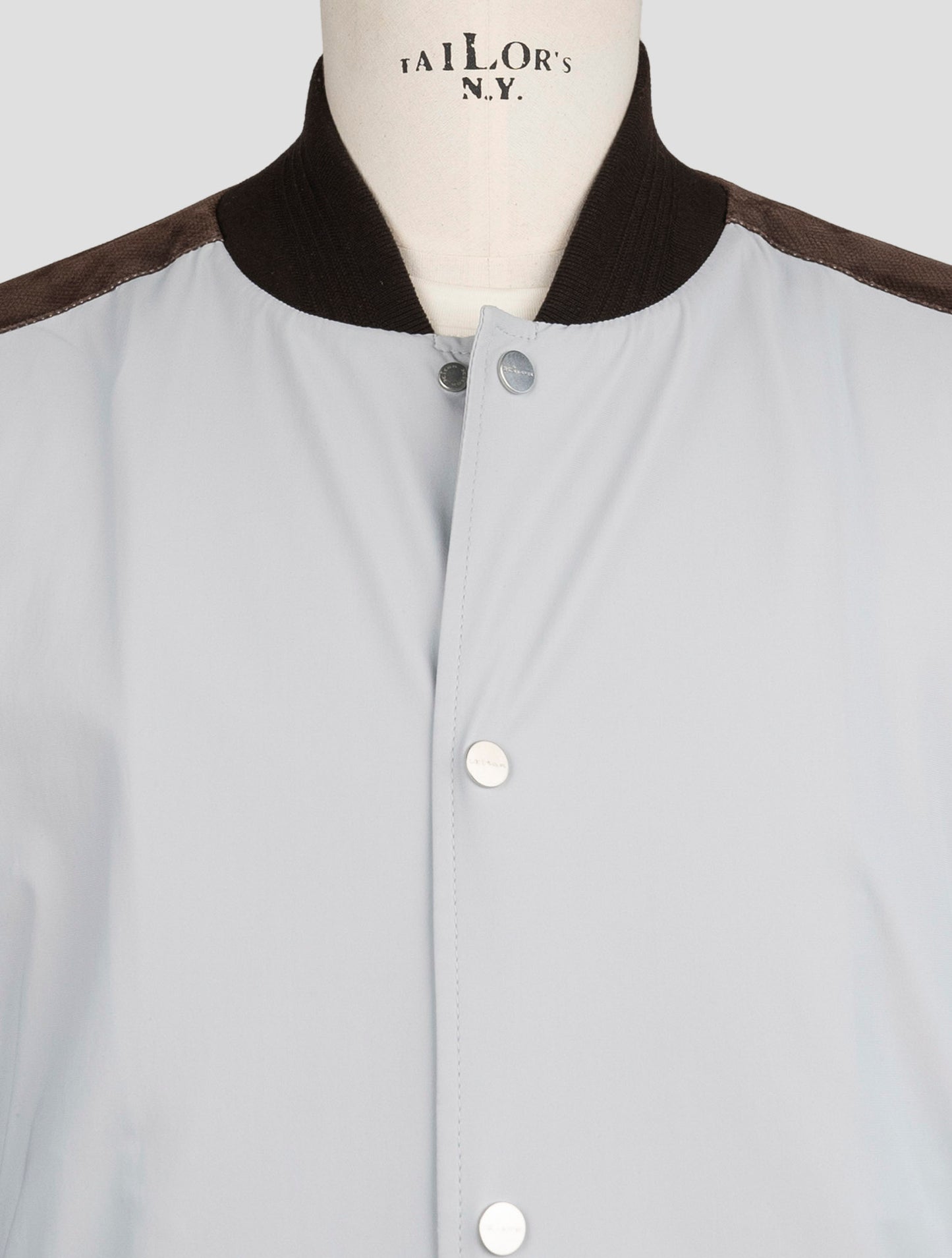 Kiton Gray Brown Acetate Leather Coat