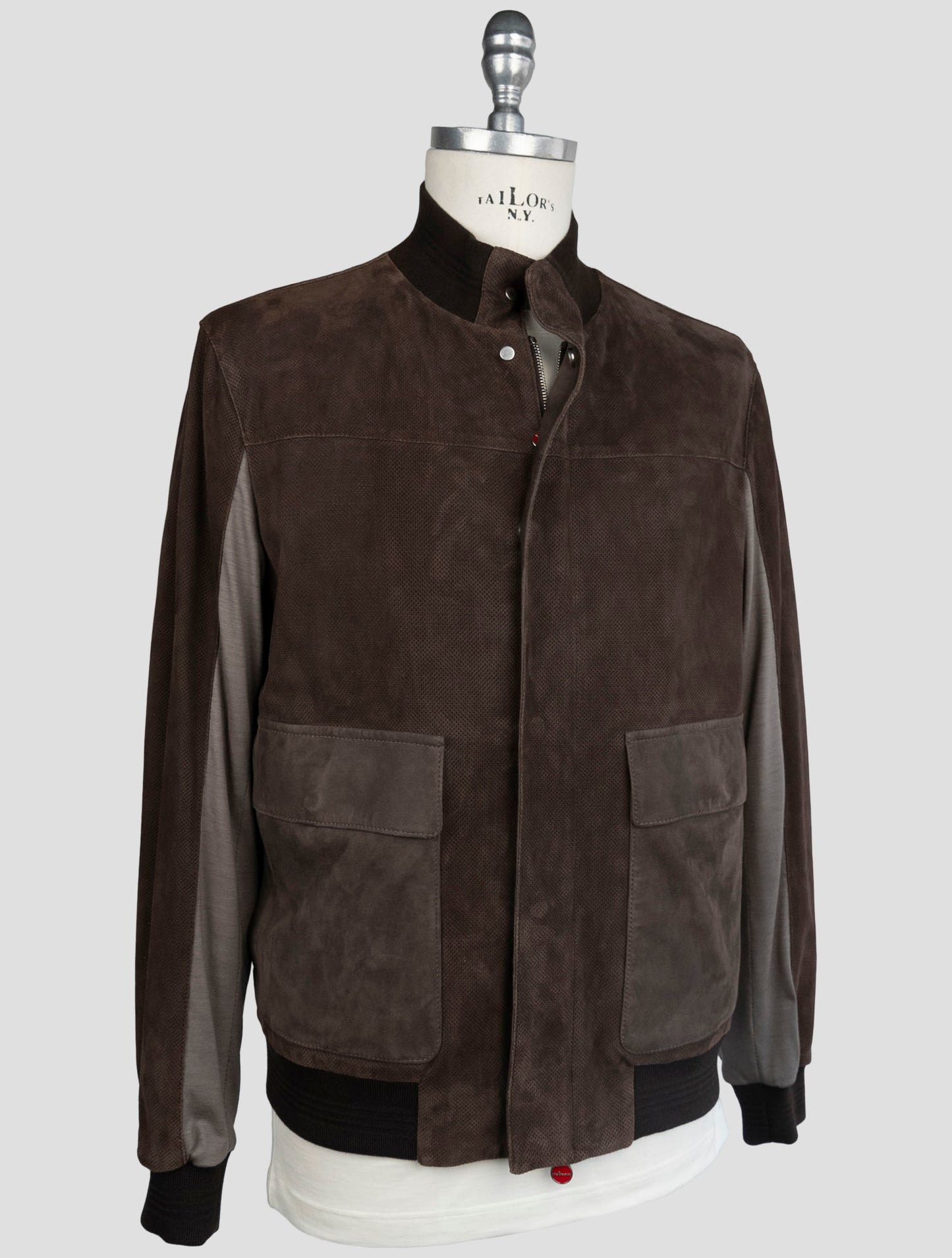 Kiton Brown Leather Coat