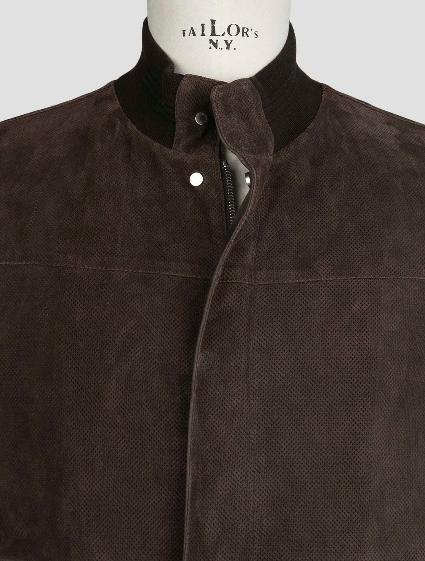 Kiton Brown Leather Coat