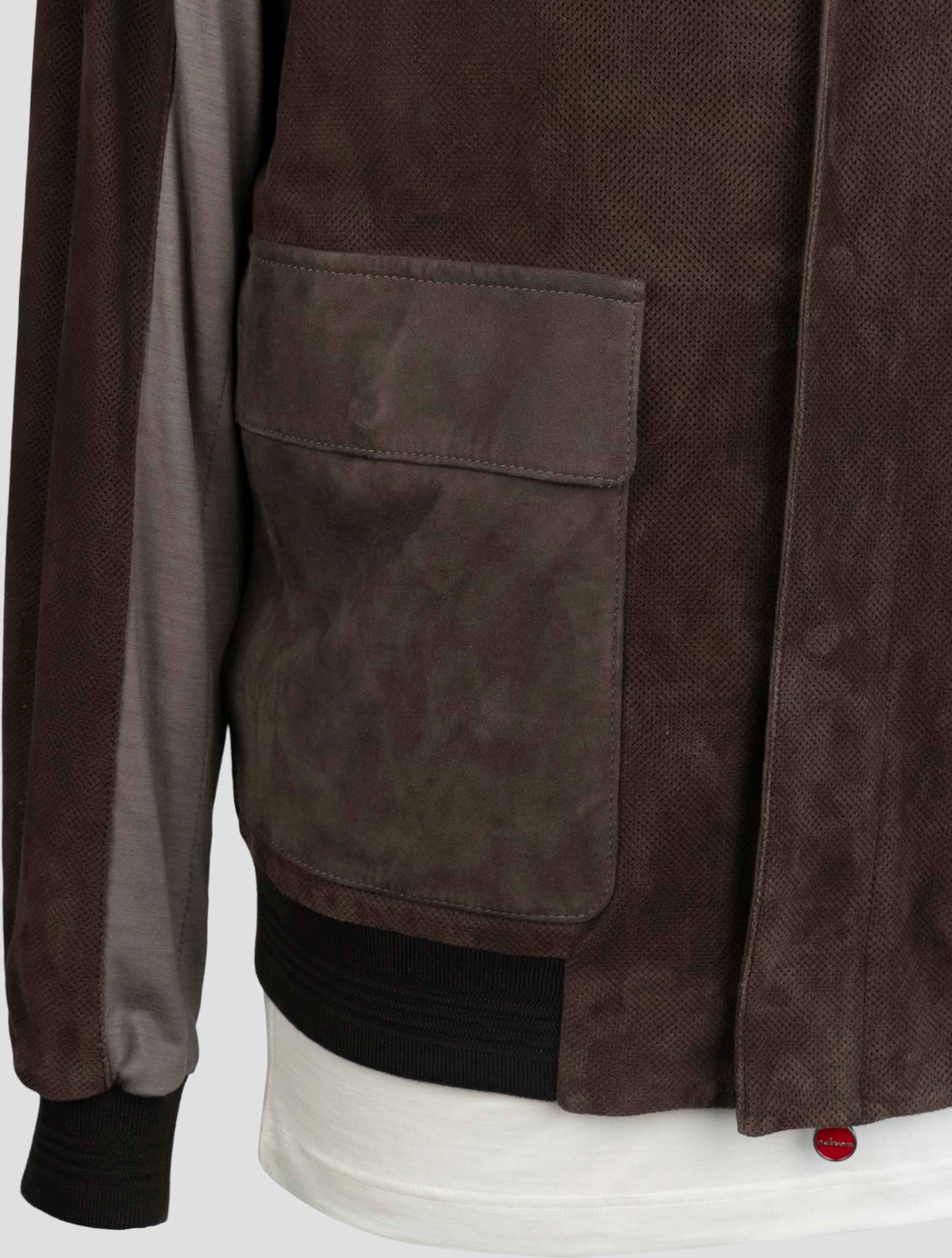 Kiton Brown Leather Coat