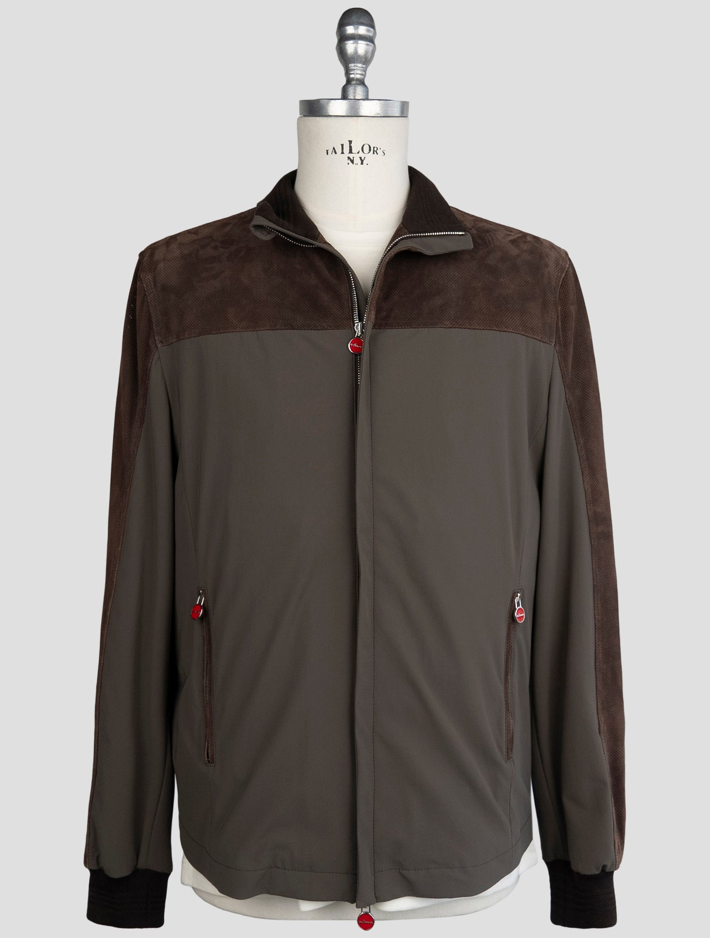 Kiton Brown Leather Pa Ea Coat