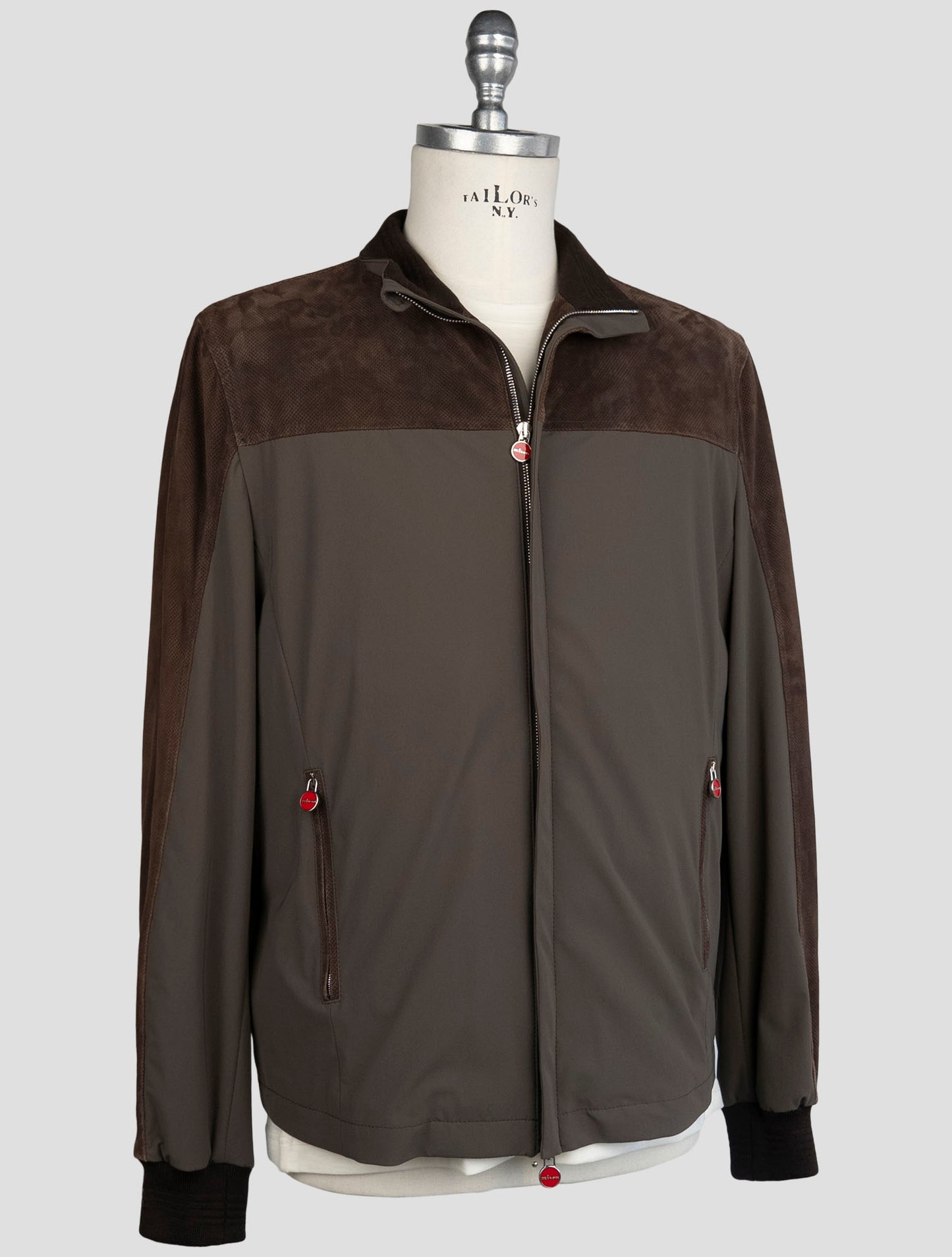 Kiton Brown Leather Pa Ea Coat