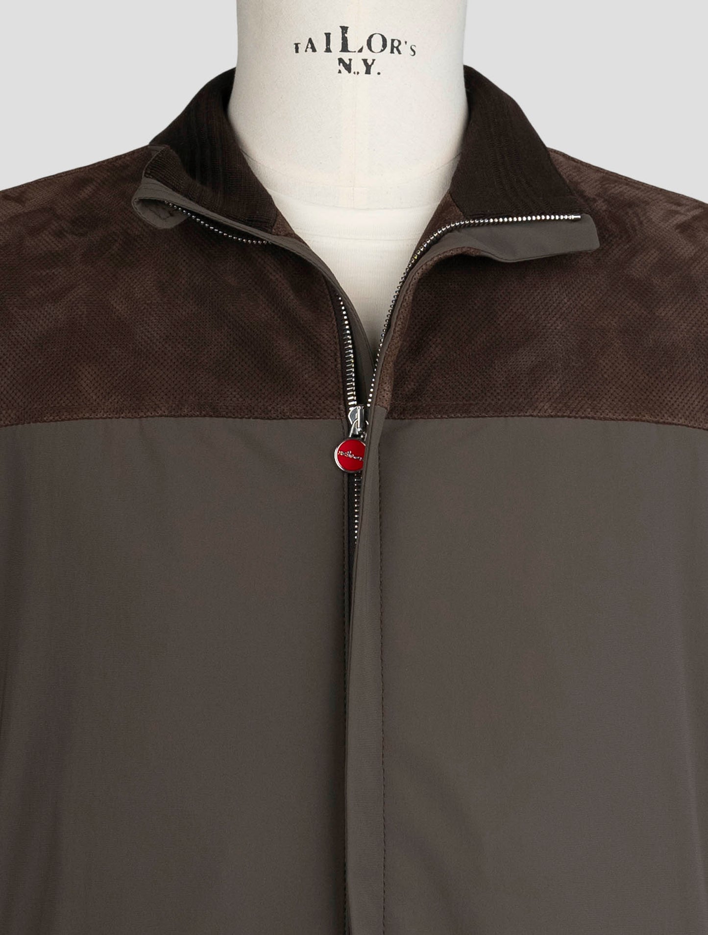 Kiton Brown Leather Pa Ea Coat