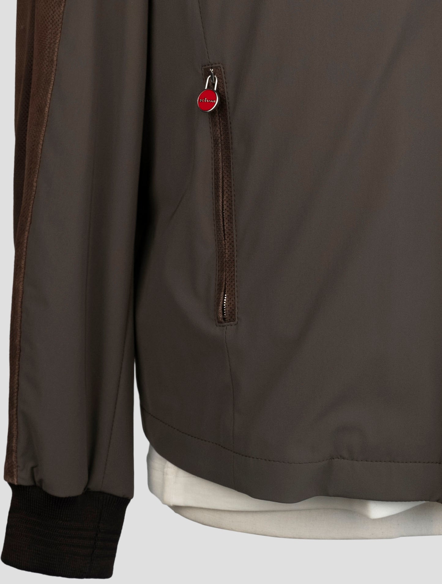 Kiton Brown Leather Pa Ea Coat