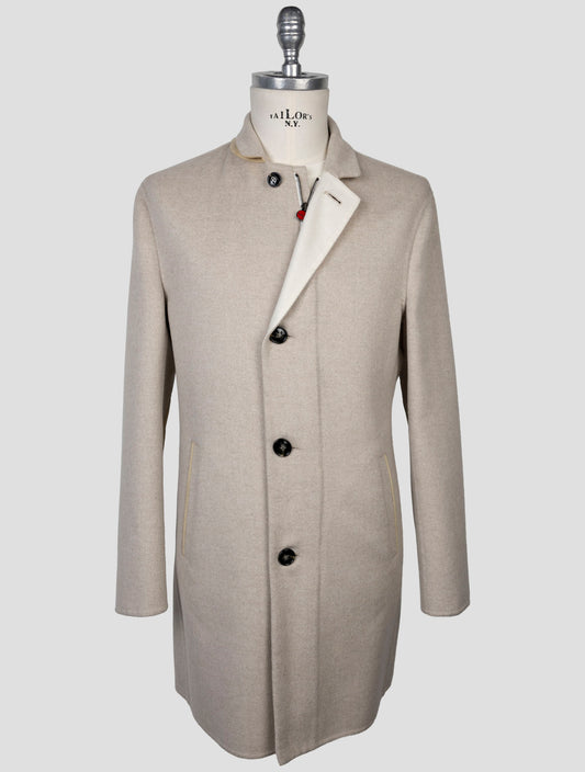Kiton Beige Cashmere Silk Overcoat
