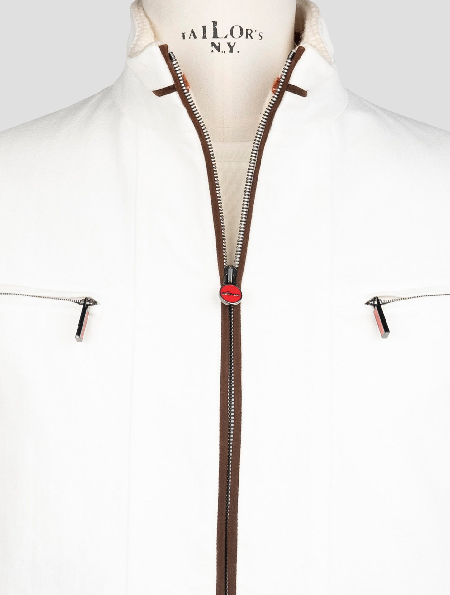 Kiton White Cotton Ea Coat