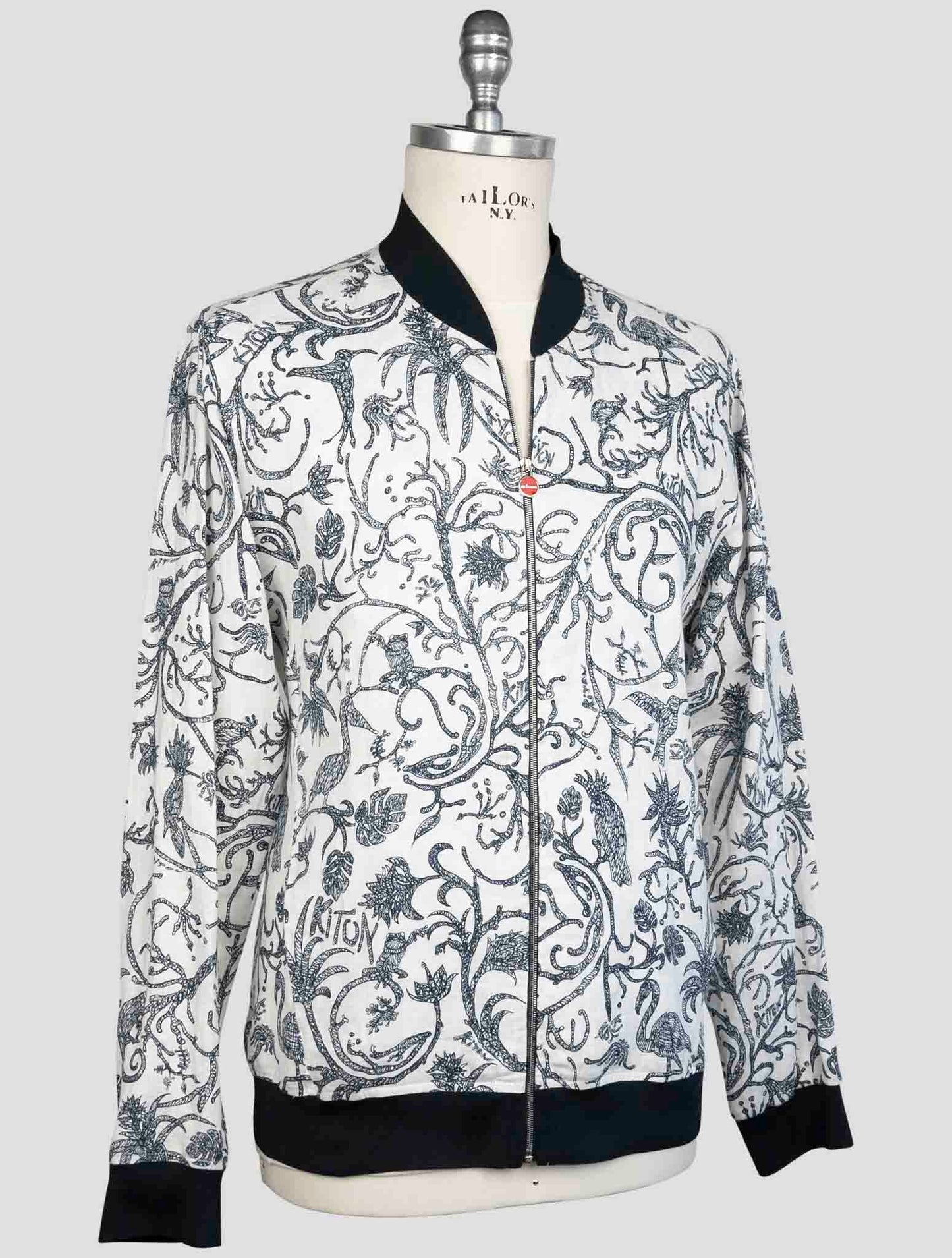 Kiton Blue White Linen Coat