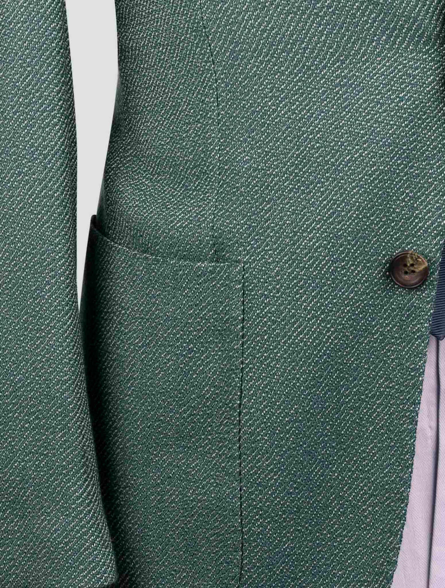 Kiton Green Cashmere Cotton Blazer