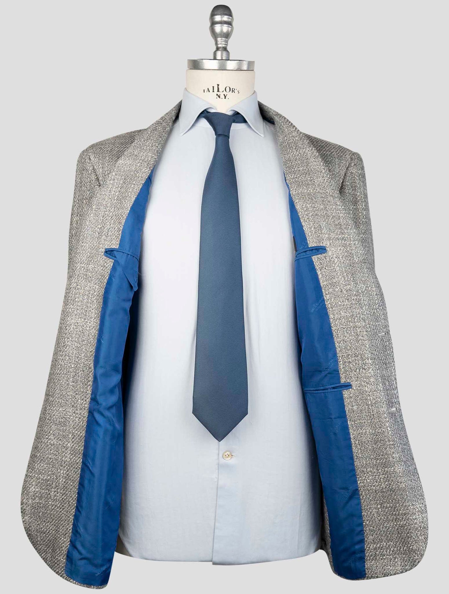 Kiton Gray Silk Cashmere Wool Blazer