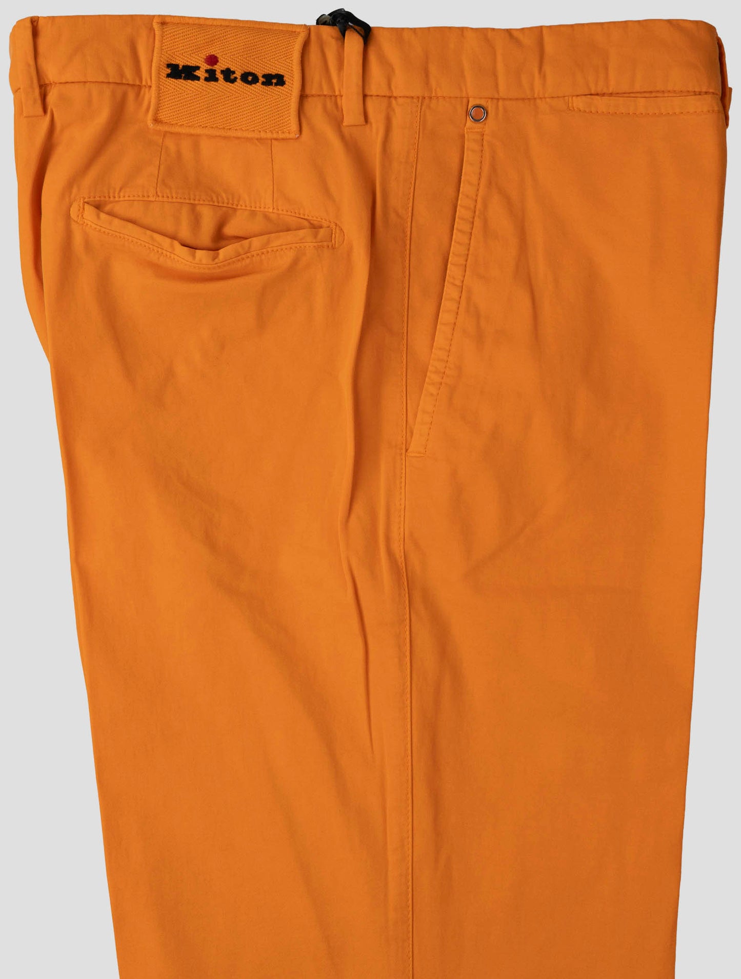 Kiton Orange Cotton Silk Ea Pants