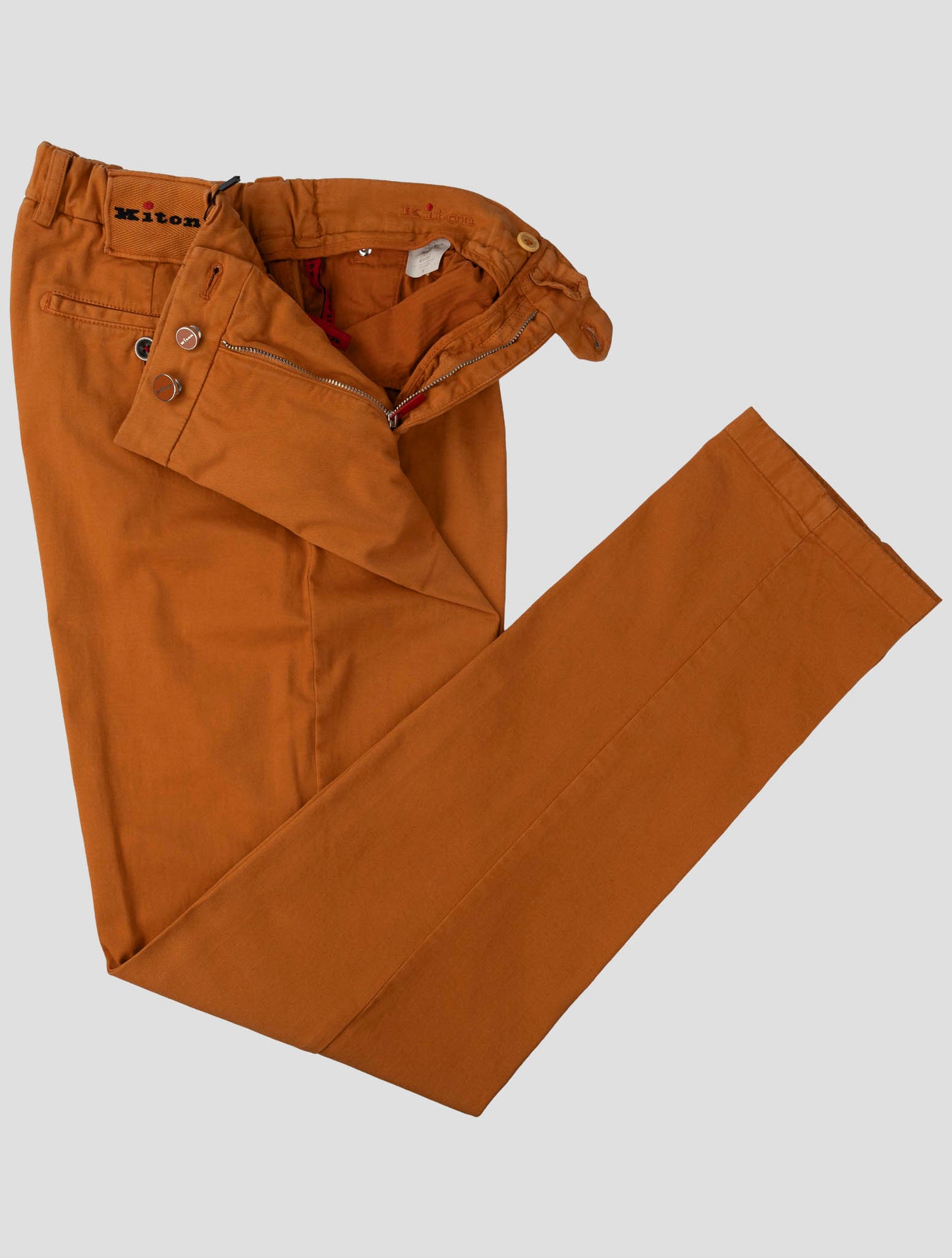 Kiton Orange Cotton Cashmere Ea Pants