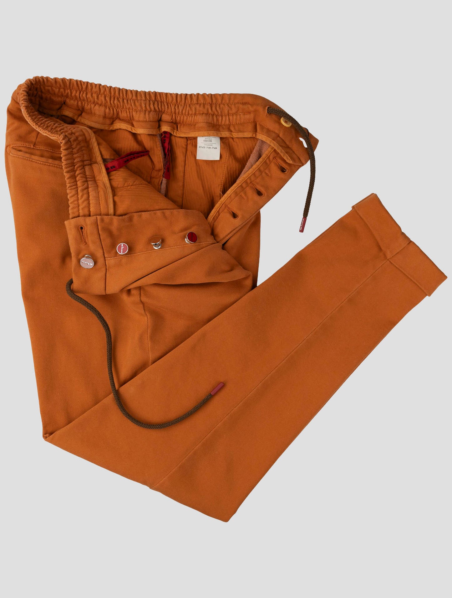 Kiton Orange Cotton Pl Ea Pants