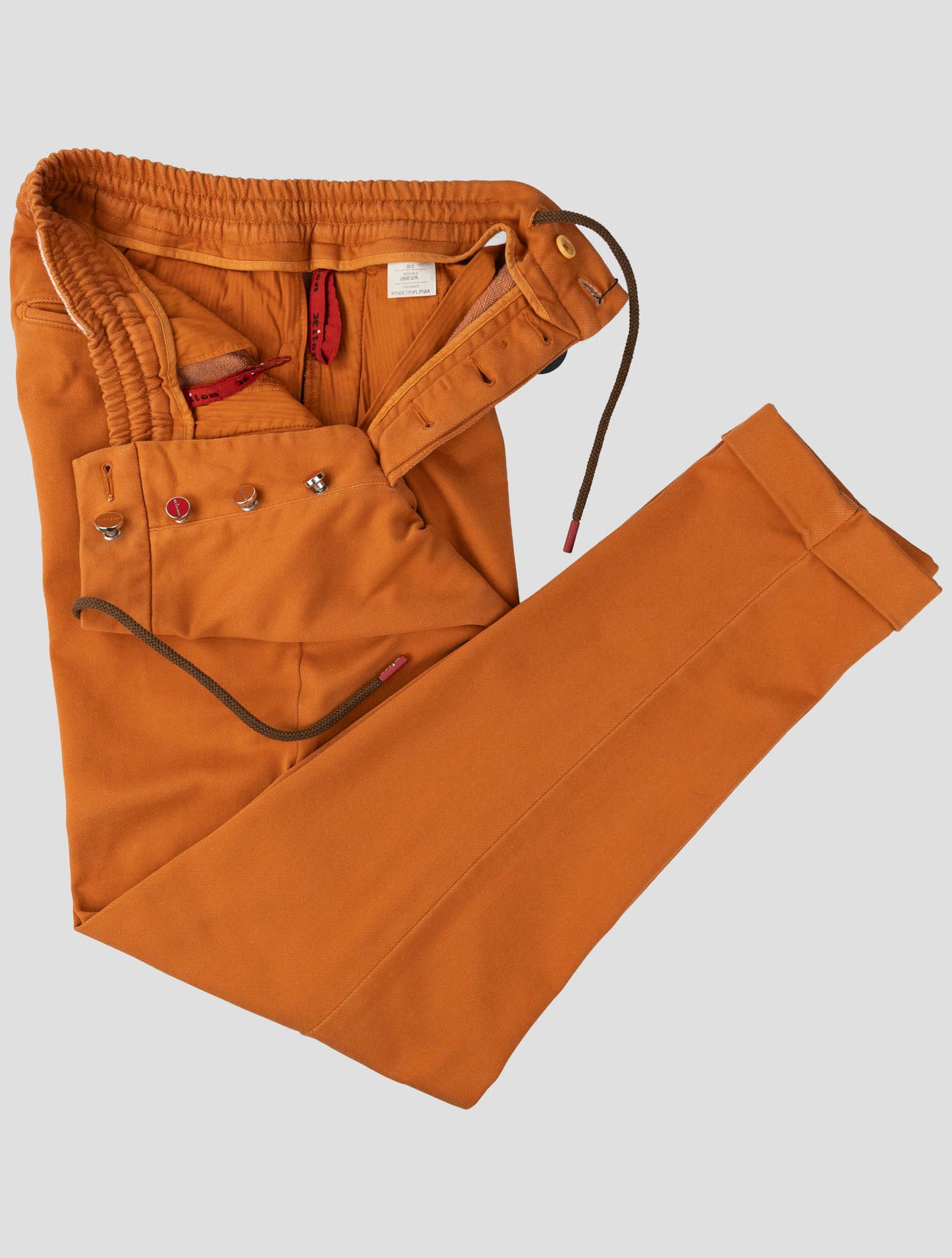 Kiton Orange Cotton Pl Ea Pants