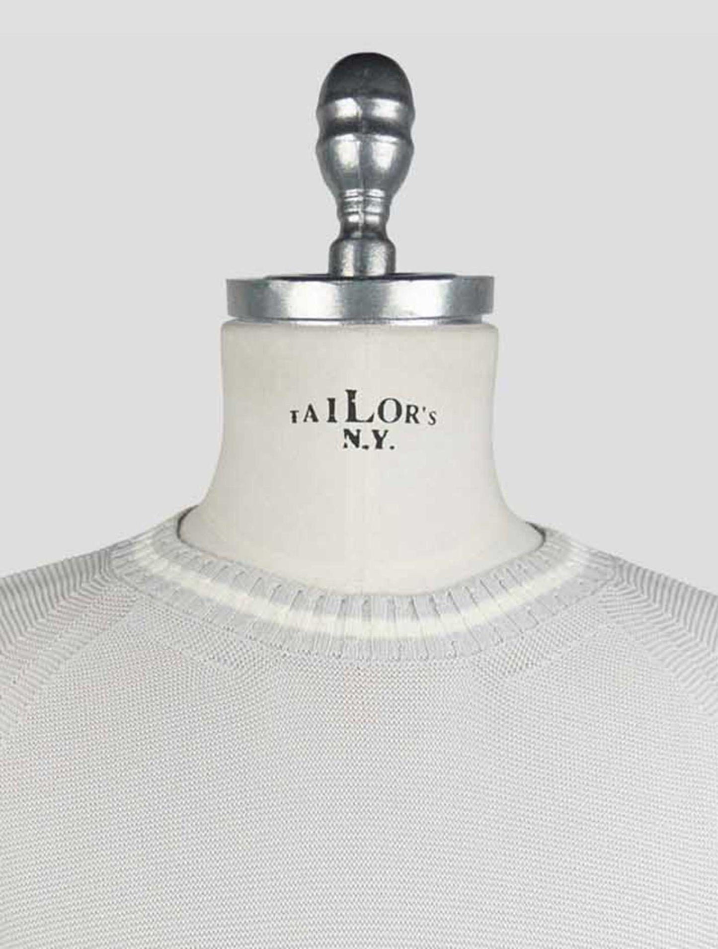 Kiton Gray Cotton Sweater Crewneck