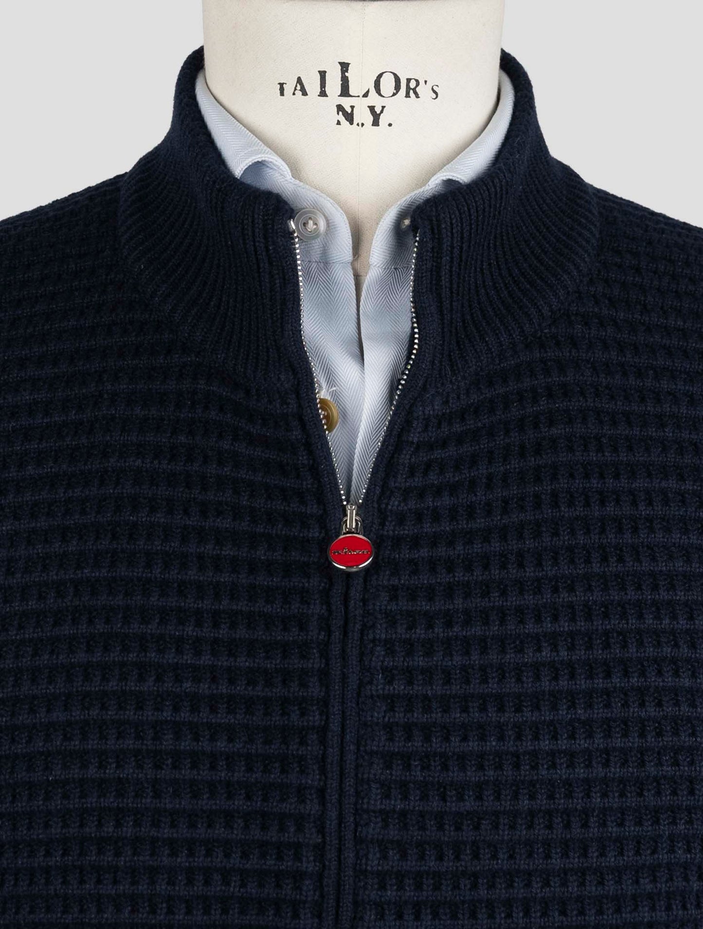 Kiton Blue Cashmere Coat Full Zip